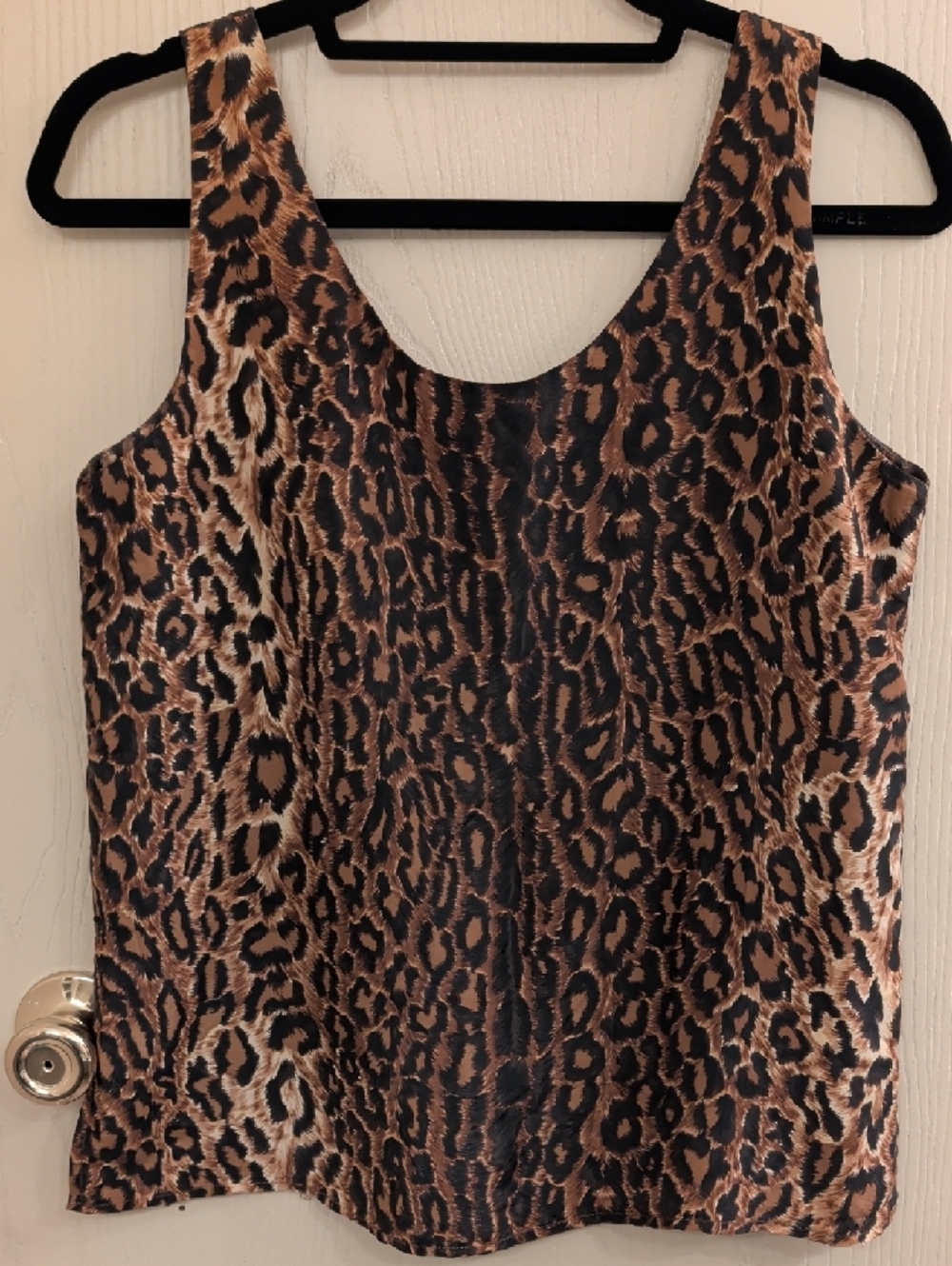 Express 90’s Vintage Leopard Print Silk Tank Top Small Y2K Animal Print Cami - Picture 2 of 6